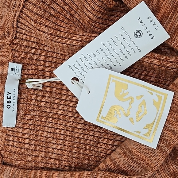 OBEY WORLDWIDE Pretty Fancy Orange Fall Dress NWT - Picture 10 of 16